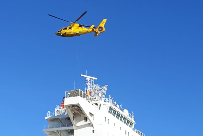 Medische evacuatie vanaf containerschip 